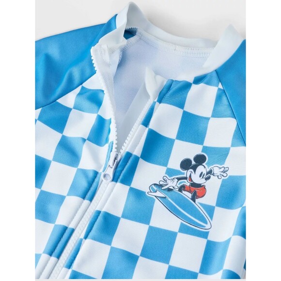Disney Baby Mickey Mouse Surfing Rash Guard Swimsuit Checkered 3M - Picture 3 of 4